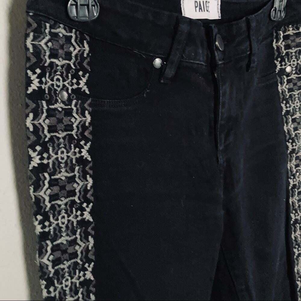 Paige  Jeans size 27‎ Verdugo Ultra Skinny Embroidered Black